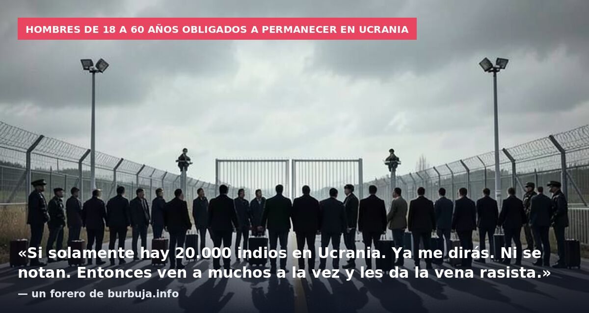 Hombres de 18 a 60 años obligados a permanecer en Ucrania: «Si solamente hay 20.000 indios en Ucrania. Ya me dirás. Ni se notan. Entonces ven a muchos a la vez y les da la vena rasista.» — un forero de burbuja.info