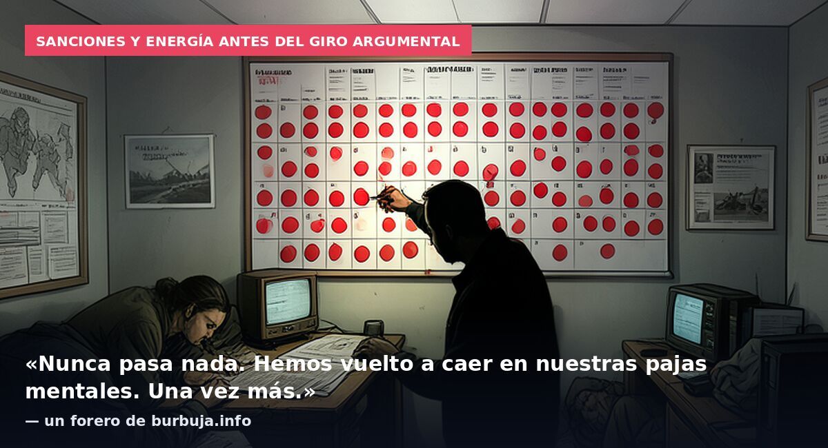 Sanciones y energía antes del giro argumental: «Nunca pasa nada. Hemos vuelto a caer en nuestras pajas mentales. Una vez más.» — un forero de burbuja.info