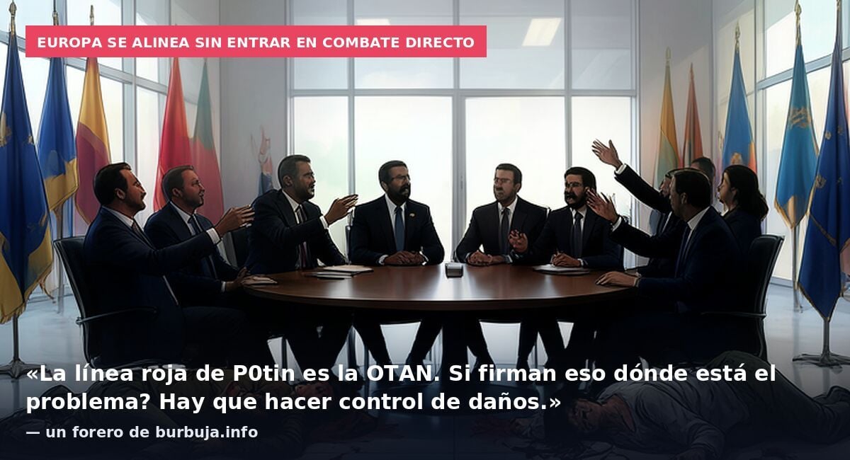 Europa se alinea sin entrar en combate directo: «La línea roja de P0tin es la OTAN. Si firman eso dónde está el problema? Hay que hacer control de daños.» — un forero de burbuja.info