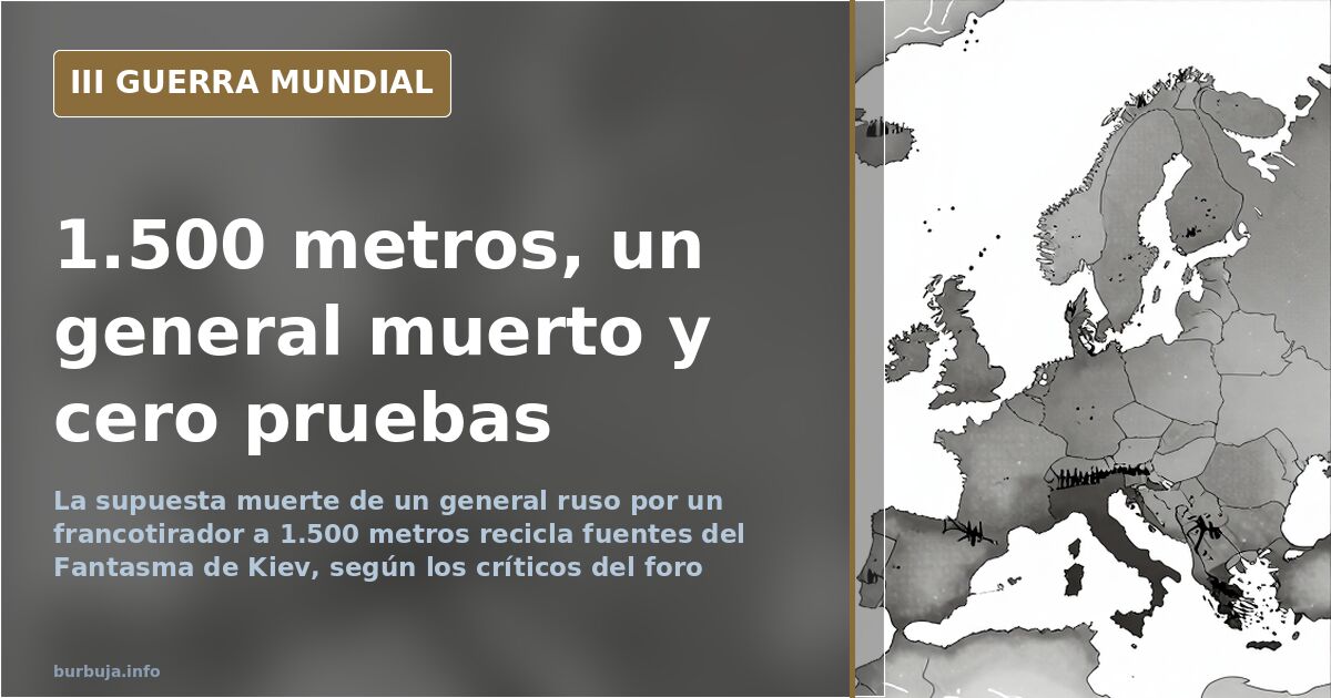 ilustración documental de un francotirador ucraniano a 1.500 metros sobre un mapa con la posición de un general ruso en la re