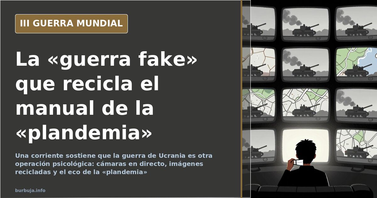 Ilustración documental desaturada con mapas y siluetas de equipamiento militar sobre el horizonte de la guerra de Ucrania