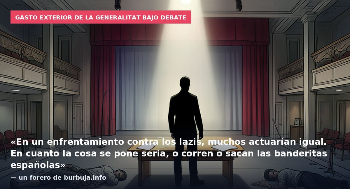 Gasto exterior de la Generalitat bajo debate: «En un enfrentamiento contra los lazis, muchos actuarían igual. En cuanto la cosa se pone seria, o corren o sacan las banderitas españolas» — un forero de burbuja.info