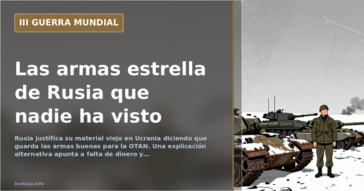 El ejército ruso no guarda armas para la OTAN: no puede pagarlas