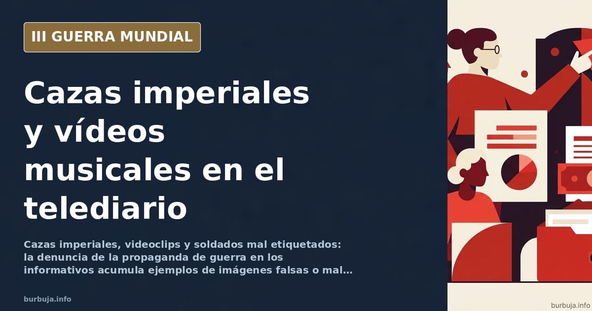 Ilustración documental desaturada de un informativo de guerra con mapas y siluetas de equipamiento militar sobre un horizonte