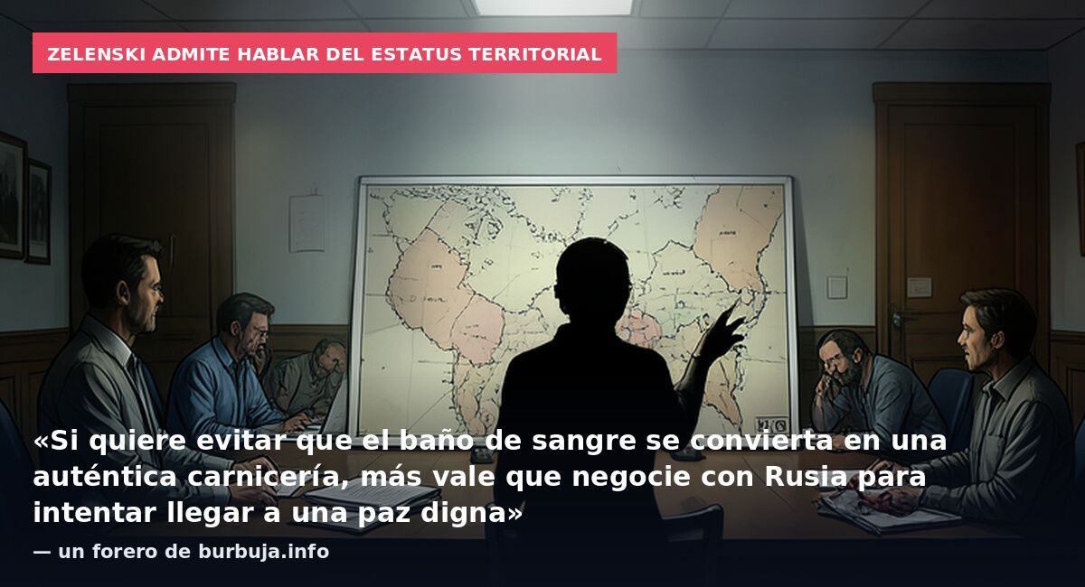 Zelenski admite hablar del estatus territorial: «Si quiere evitar que el baño de sangre se convierta en una auténtica carnicería, más vale que negocie con Rusia para intentar llegar a una paz digna» — un forero de burbuja.info