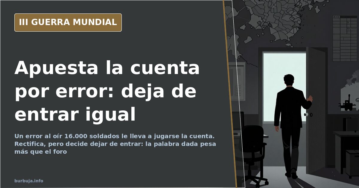 Se juega la cuenta por un error sobre 16.000 soldados y deja de entrar