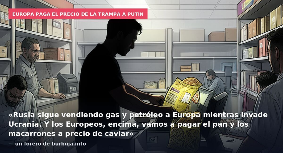 Europa paga el precio de la trampa a Putin: «Rusia sigue vendiendo gas y petróleo a Europa mientras invade Ucrania. Y los Europeos, encima, vamos a pagar el pan y los macarrones a precio de caviar» — un forero de burbuja.info