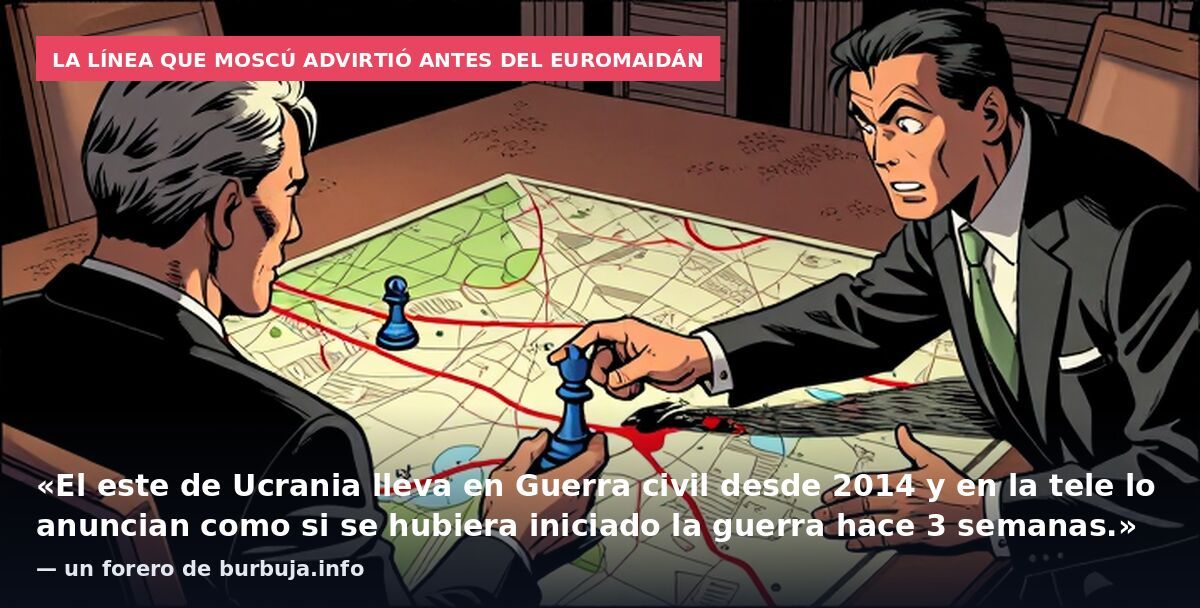 La línea que Moscú advirtió antes del Euromaidán: «El este de Ucrania lleva en Guerra civil desde 2014 y en la tele lo anuncian como si se hubiera iniciado la guerra hace 3 semanas.» — un forero de burbuja.info