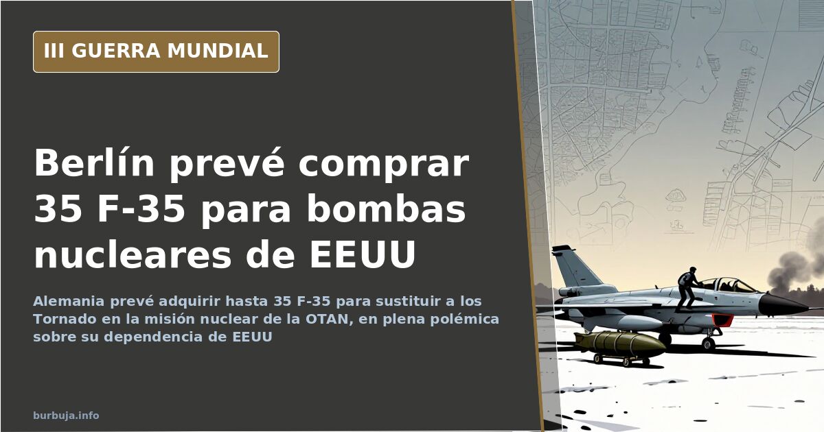 Alemania prevé comprar 35 F-35 para el paraguas nuclear de la OTAN