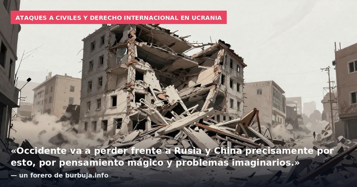 Ataques a civiles y derecho internacional en Ucrania: «Occidente va a perder frente a Rusia y China precisamente por esto, por pensamiento mágico y problemas imaginarios.» — un forero de burbuja.info