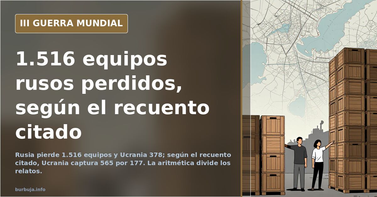 Silueta de un blindado del ejército ruso abandonado en una llanura desaturada con humo lejano en el horizonte