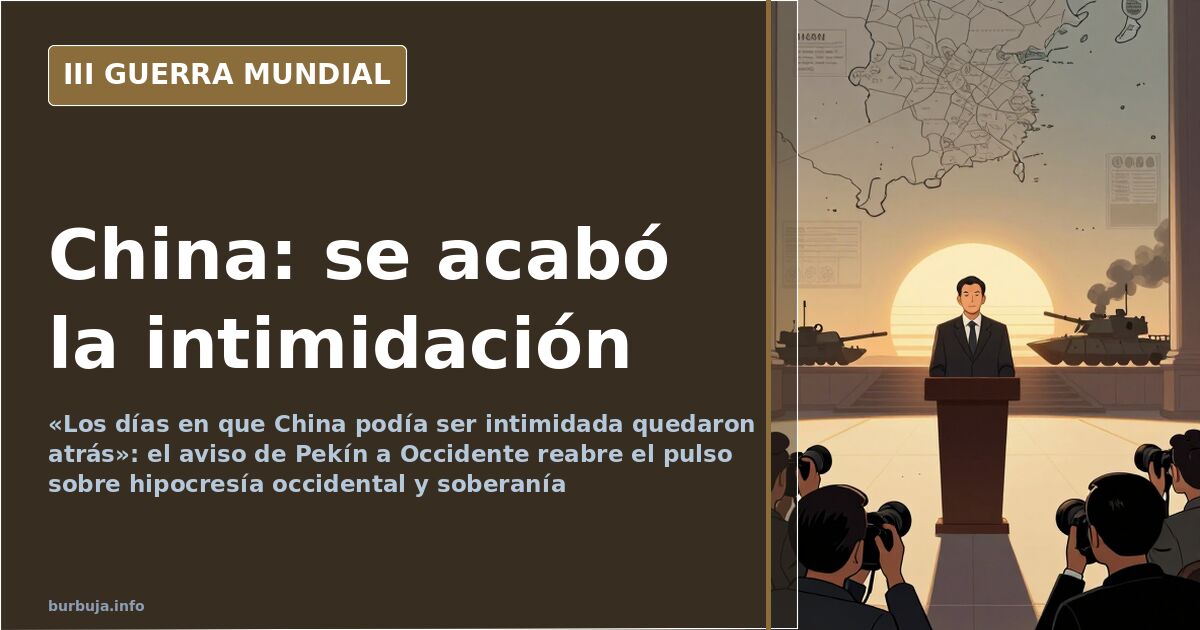 Bandera de China ante un mapa en una sala institucional, ilustración documental desaturada