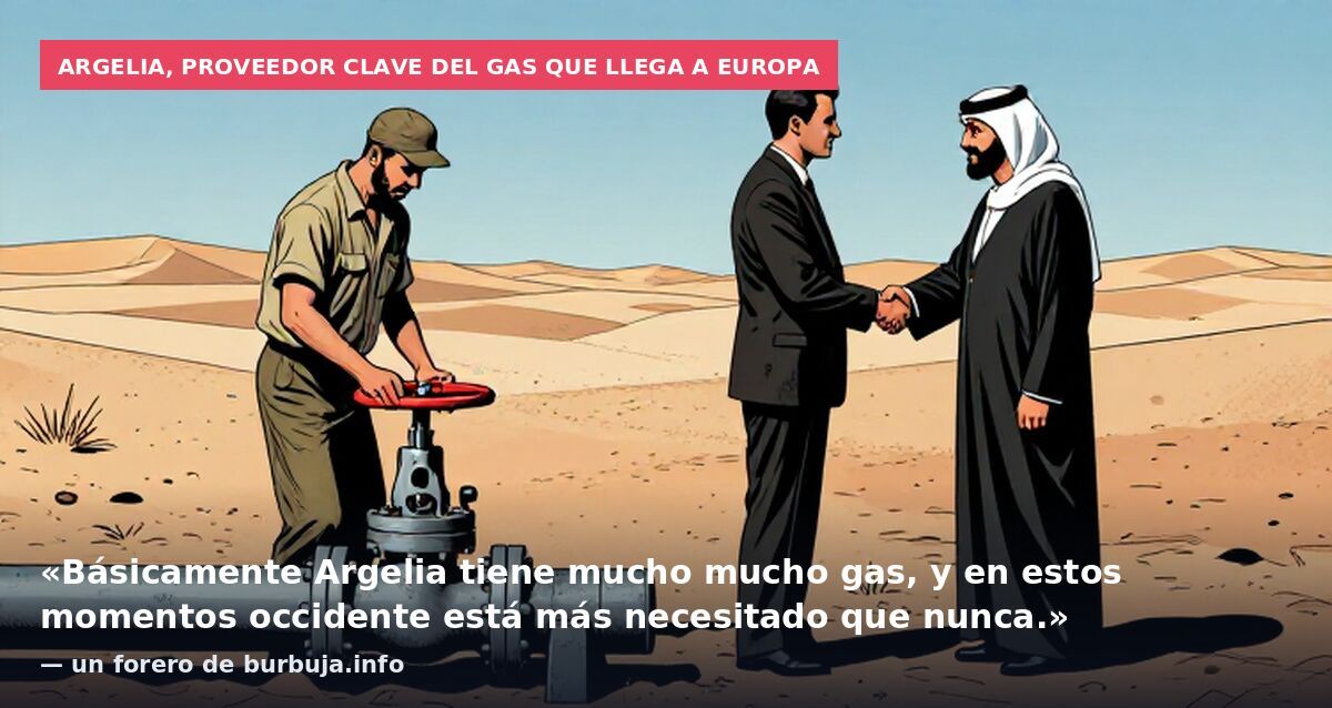Argelia, proveedor clave del gas que llega a Europa: «Básicamente Argelia tiene mucho mucho gas, y en estos momentos occidente está más necesitado que nunca.» — un forero de burbuja.info