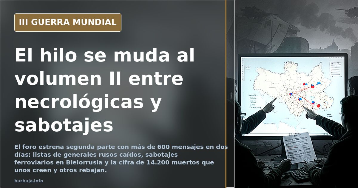 El hilo se muda al volumen II entre necrológicas y sabotajes