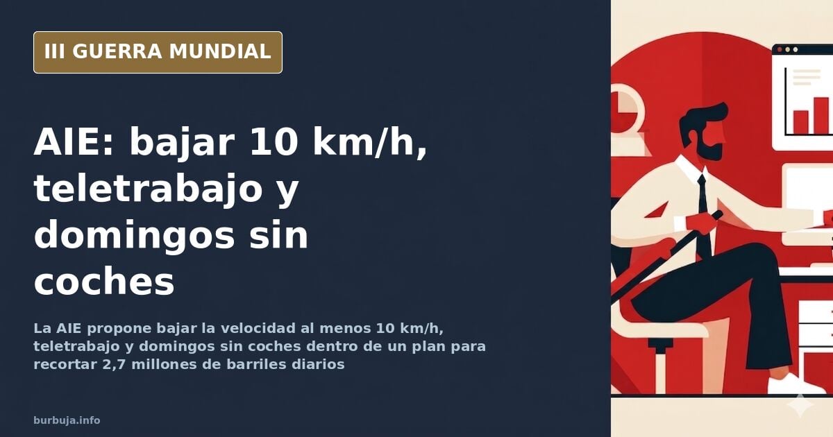 Ilustración documental de una autopista desaturada con tráfico reducido y una ciudad al fondo por el racionamiento de petróle