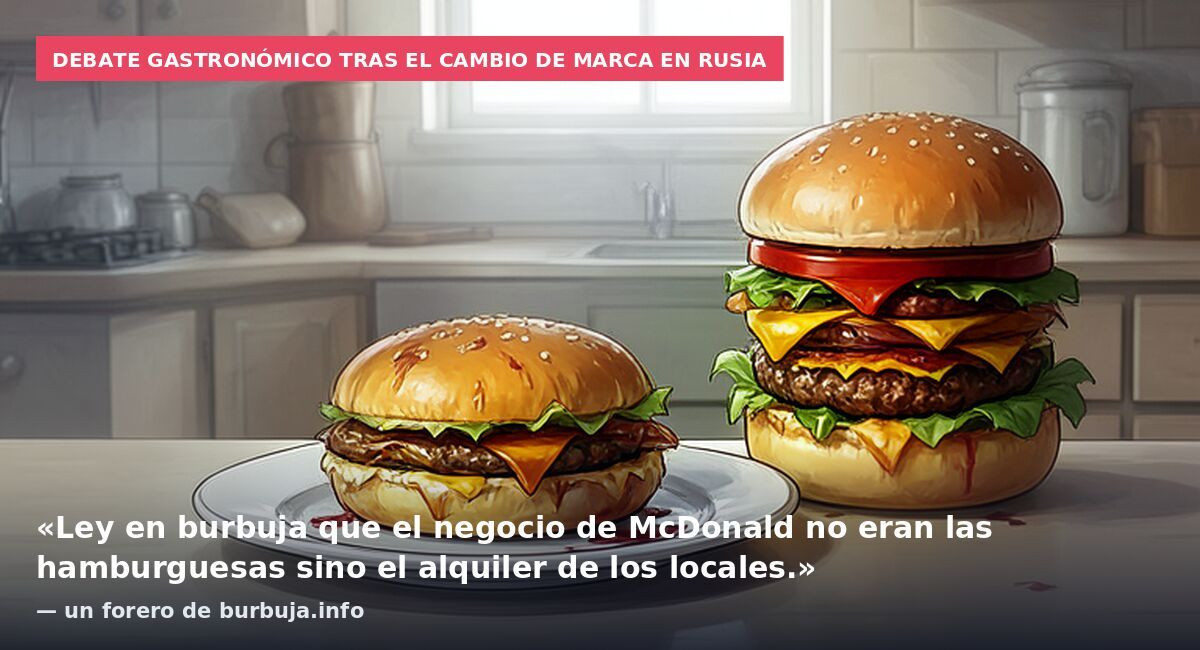 Debate gastronómico tras el cambio de marca en Rusia: «Ley en burbuja que el negocio de McDonald no eran las hamburguesas sino el alquiler de los locales.» — un forero de burbuja.info