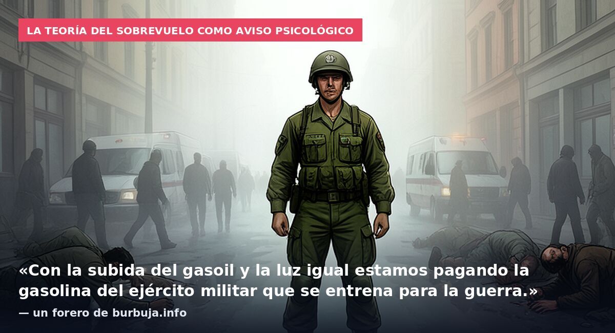 La teoría del sobrevuelo como aviso psicológico: «Con la subida del gasoil y la luz igual estamos pagando la gasolina del ejército militar que se entrena para la guerra.» — un forero de burbuja.info