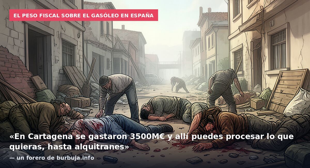 El peso fiscal sobre el gasóleo en España: «En Cartagena se gastaron 3500M€ y allí puedes procesar lo que quieras, hasta alquitranes» — un forero de burbuja.info