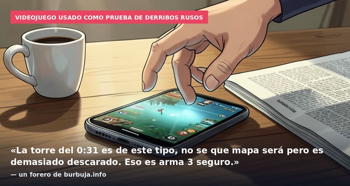 Videojuego usado como prueba de derribos rusos: «La torre del 0:31 es de este tipo, no se que mapa será pero es demasiado descarado. Eso es arma 3 seguro.» — un forero de burbuja.info