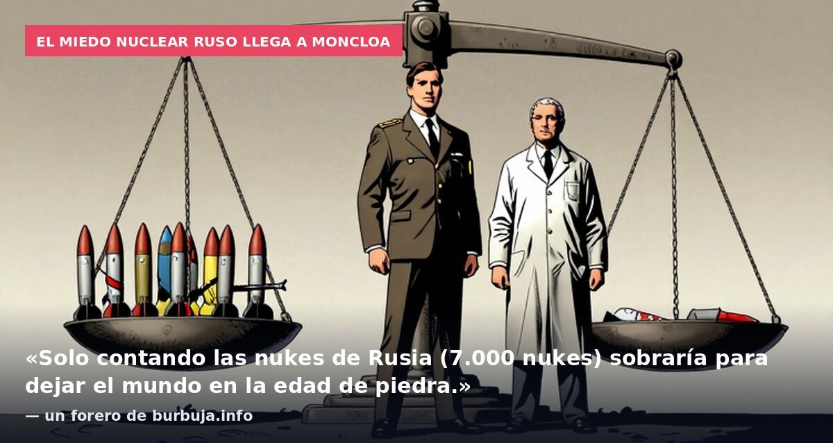 El miedo nuclear ruso llega a Moncloa: «Solo contando las nukes de Rusia (7.000 nukes) sobraría para dejar el mundo en la edad de piedra.» — un forero de burbuja.info