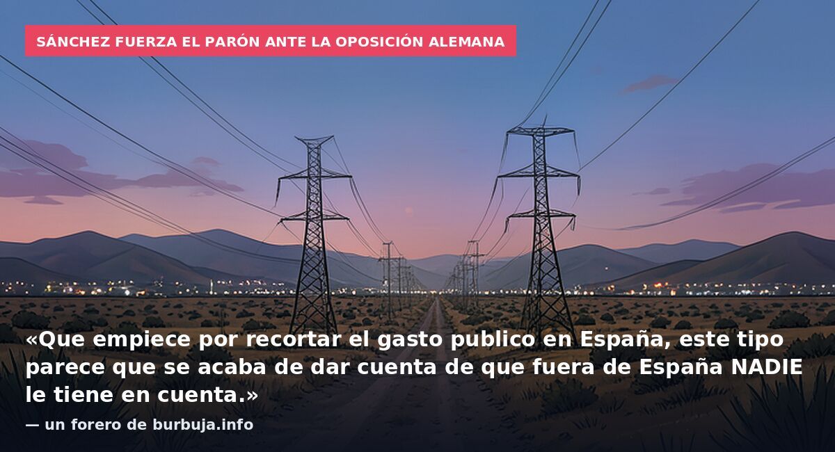 Sánchez fuerza el parón ante la oposición alemana: «Que empiece por recortar el gasto publico en España, este tipo parece que se acaba de dar cuenta de que fuera de España NADIE le tiene en cuenta.» — un forero de burbuja.info
