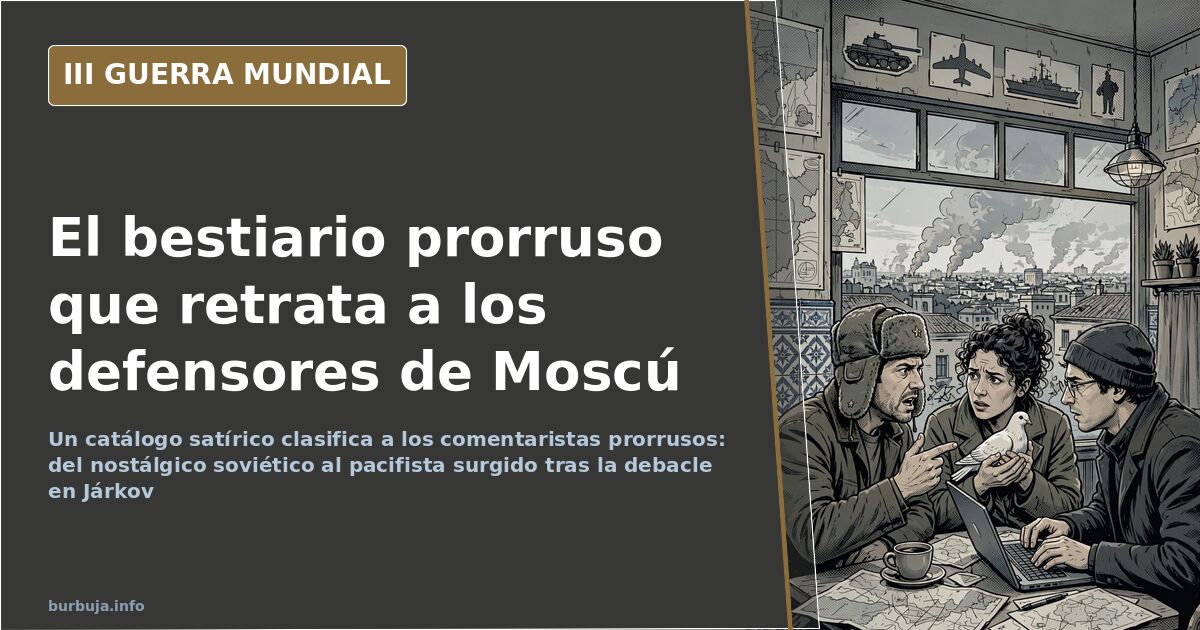 Ilustración sobre el catálogo satírico de perfiles prorrusos en el debate