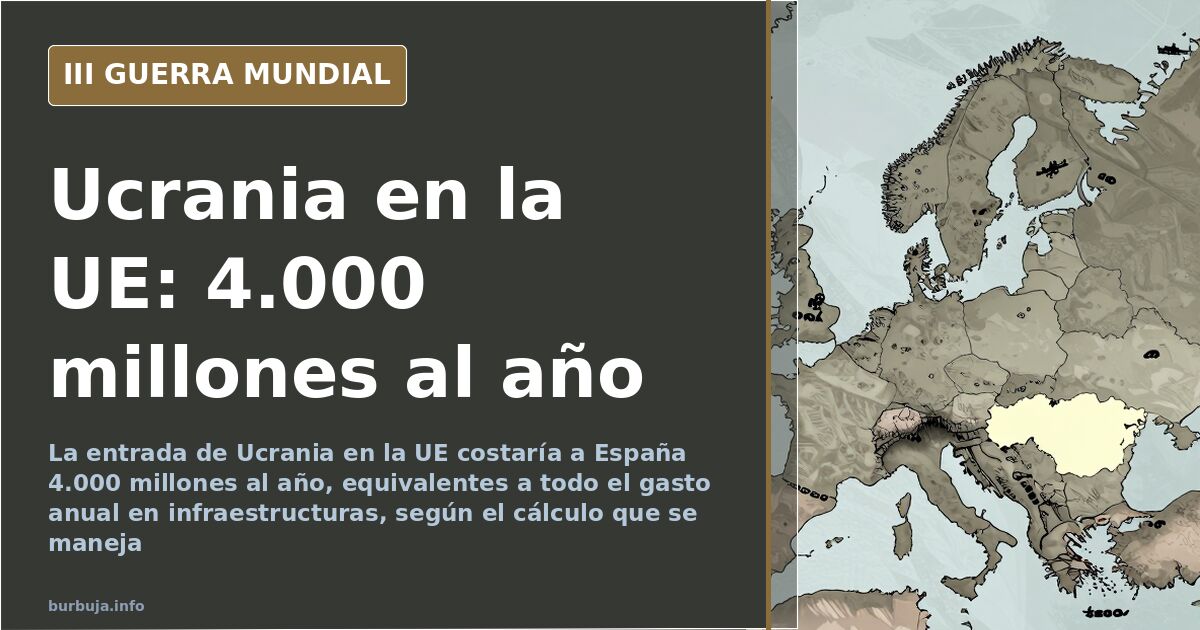 Meter a Ucrania en la UE costaría a España 4.000 millones al año