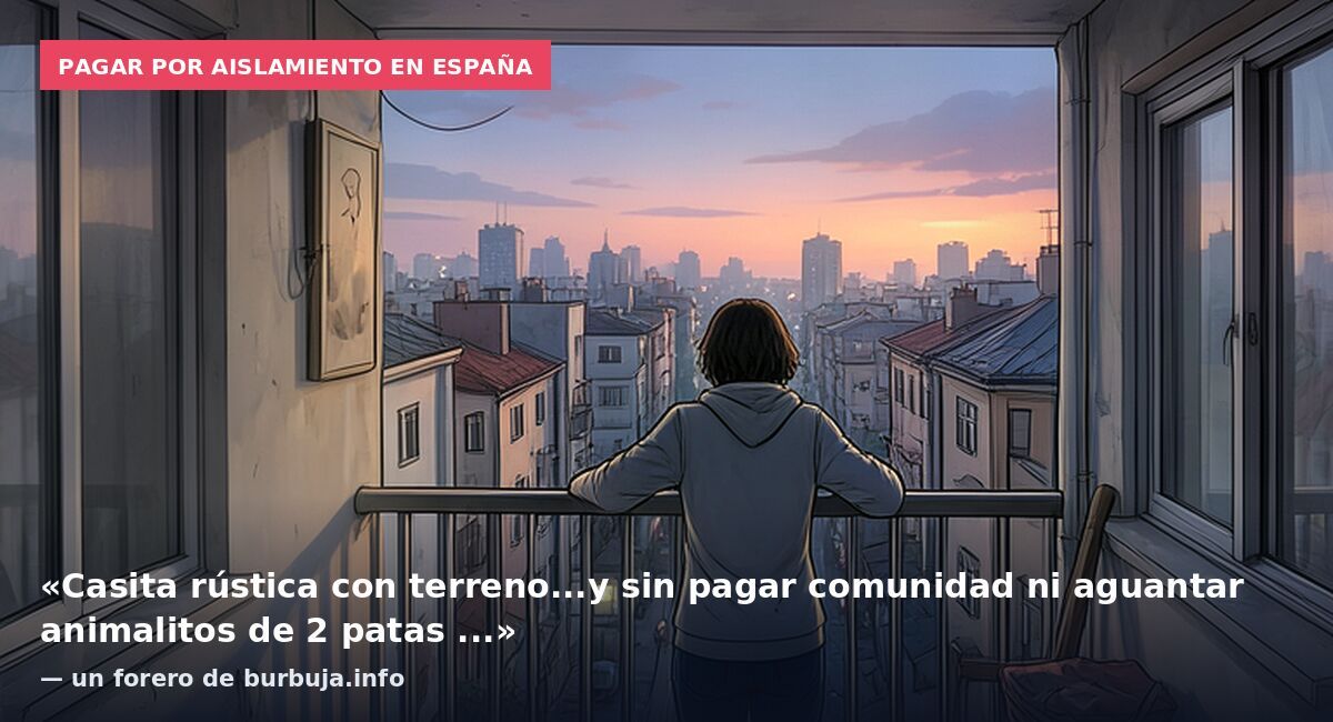 Pagar por aislamiento en España: «Casita rústica con terreno...y sin pagar comunidad ni aguantar animalitos de 2 patas ...» — un forero de burbuja.info
