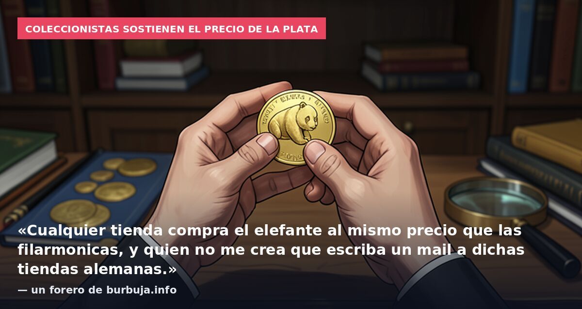 Coleccionistas sostienen el precio de la plata: «Cualquier tienda compra el elefante al mismo precio que las filarmonicas, y quien no me crea que escriba un mail a dichas tiendas alemanas.» — un forero de burbuja.info