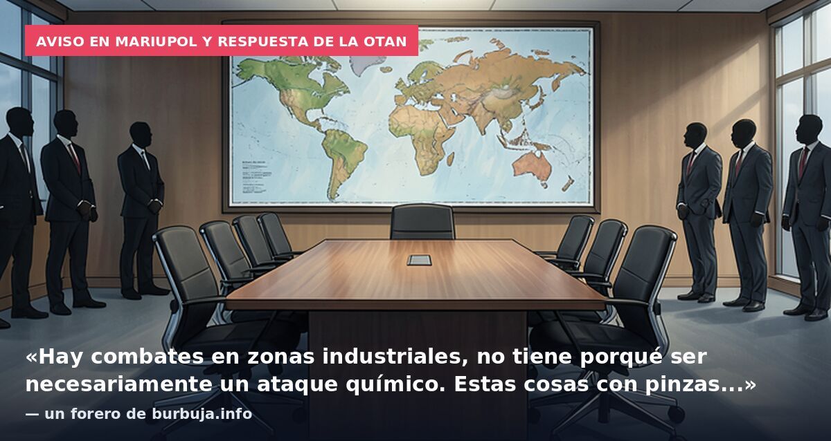 Aviso en Mariupol y respuesta de la OTAN: «Hay combates en zonas industriales, no tiene porqué ser necesariamente un ataque químico. Estas cosas con pinzas...» — un forero de burbuja.info