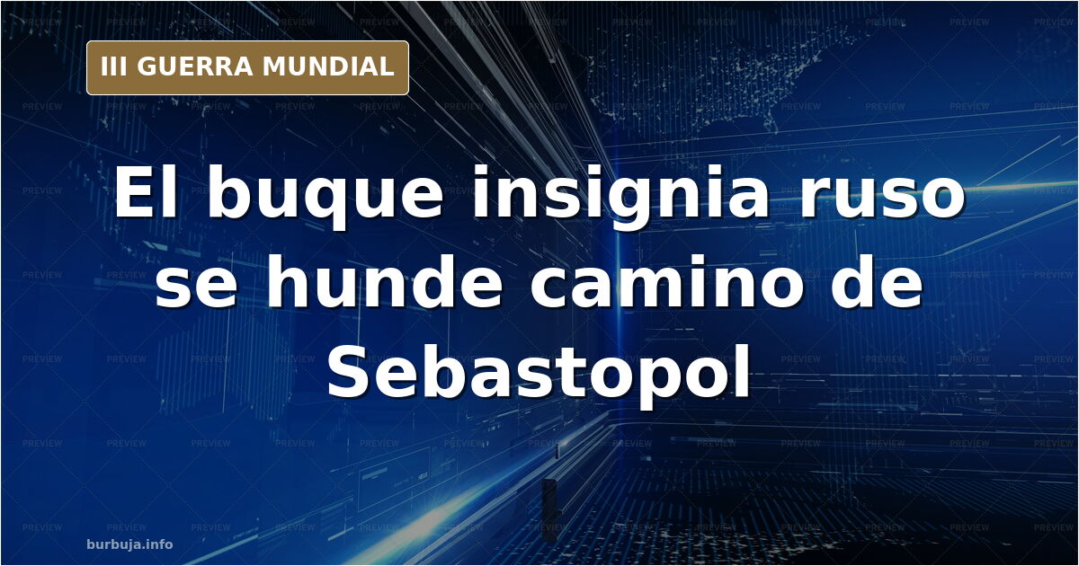 Silueta de un crucero de la Flota del Mar Negro escorado en aguas abiertas con humo lejano en el horizonte