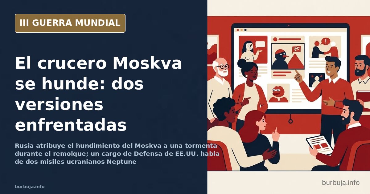 Ilustración documental del crucero Moskva en el mar Negro con estela de humo y un mapa náutico al fondo