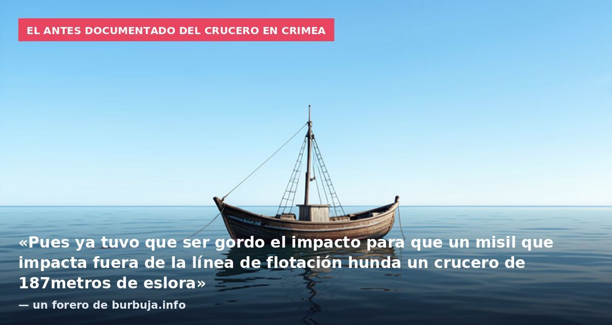 El antes documentado del crucero en Crimea: «Pues ya tuvo que ser gordo el impacto para que un misil que impacta fuera de la línea de flotación hunda un crucero de 187metros de eslora» — un forero de burbuja.info