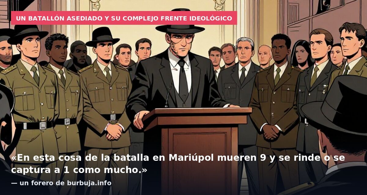 Un batallón asediado y su complejo frente ideológico: «En esta cosa de la batalla en Mariúpol mueren 9 y se rinde o se captura a 1 como mucho.» — un forero de burbuja.info