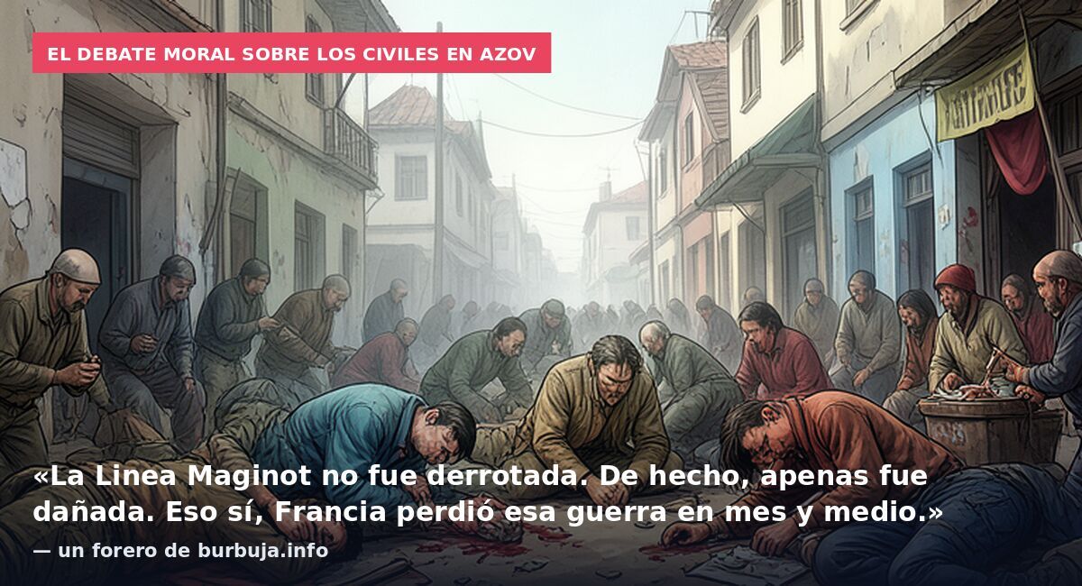 El debate moral sobre los civiles en Azov: «La Linea Maginot no fue derrotada. De hecho, apenas fue dañada. Eso sí, Francia perdió esa guerra en mes y medio.» — un forero de burbuja.info