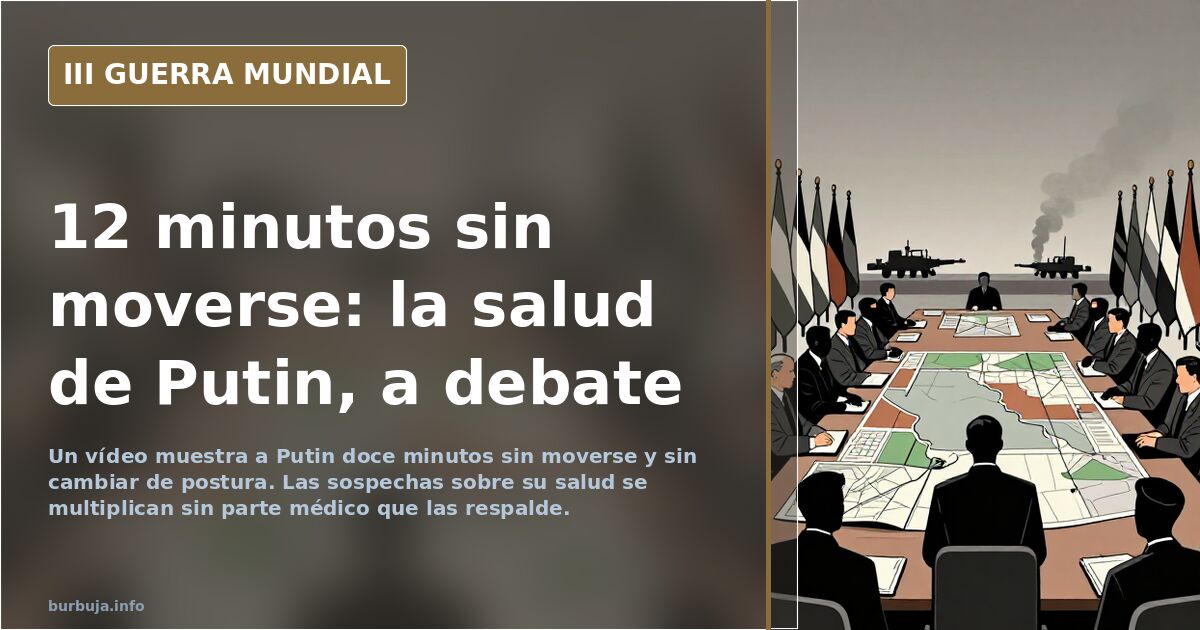 Fotografía de una reunión oficial en una sala con mesa larga y banderas, con una figura masculina de traje sentada al fondo s