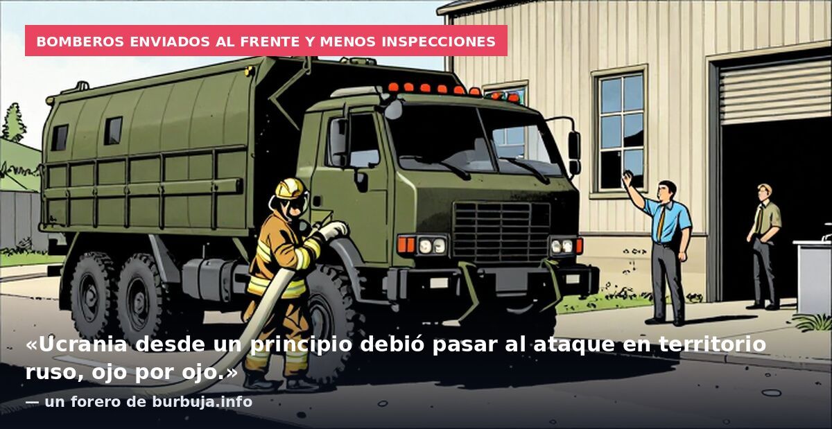 Bomberos enviados al frente y menos inspecciones: «Ucrania desde un principio debió pasar al ataque en territorio ruso, ojo por ojo.» — un forero de burbuja.info