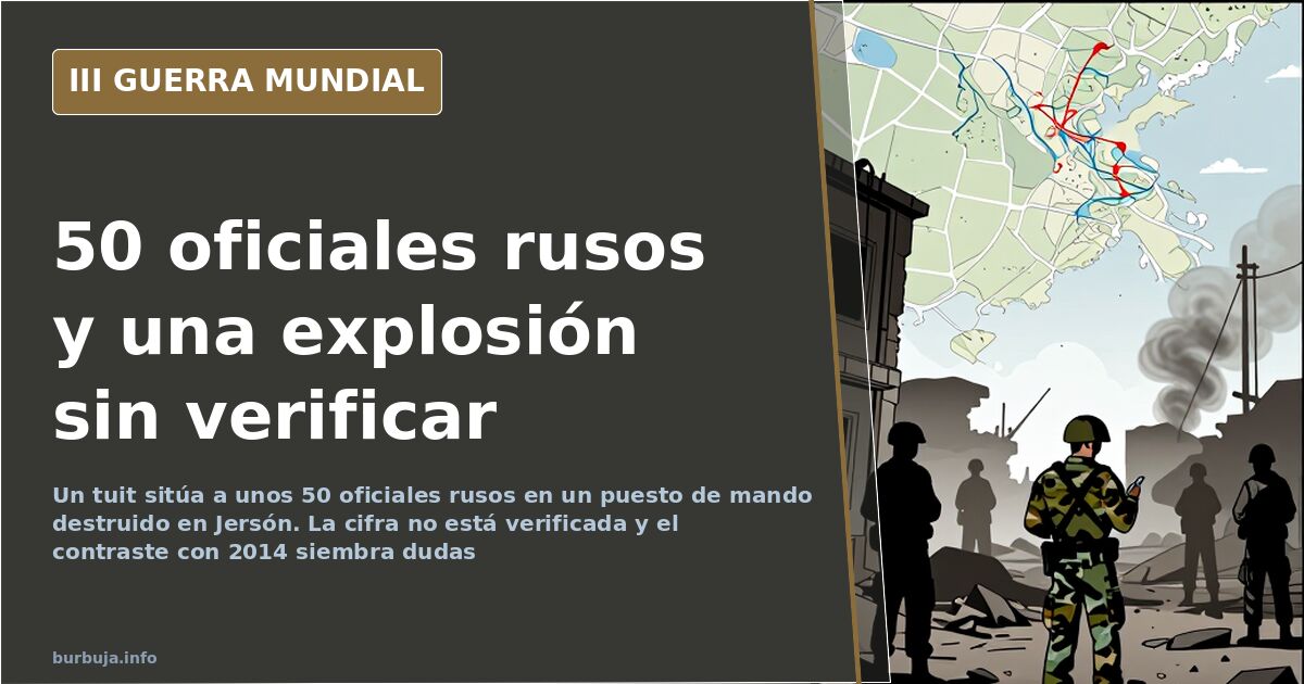 50 oficiales rusos en una explosión: la cifra sin verificar