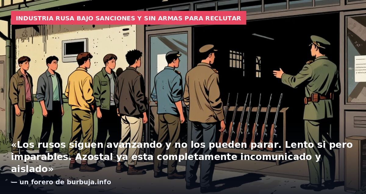 Industria rusa bajo sanciones y sin armas para reclutar: «Los rusos siguen avanzando y no los pueden parar. Lento si pero imparables. Azostal ya esta completamente incomunicado y aislado» — un forero de burbuja.info