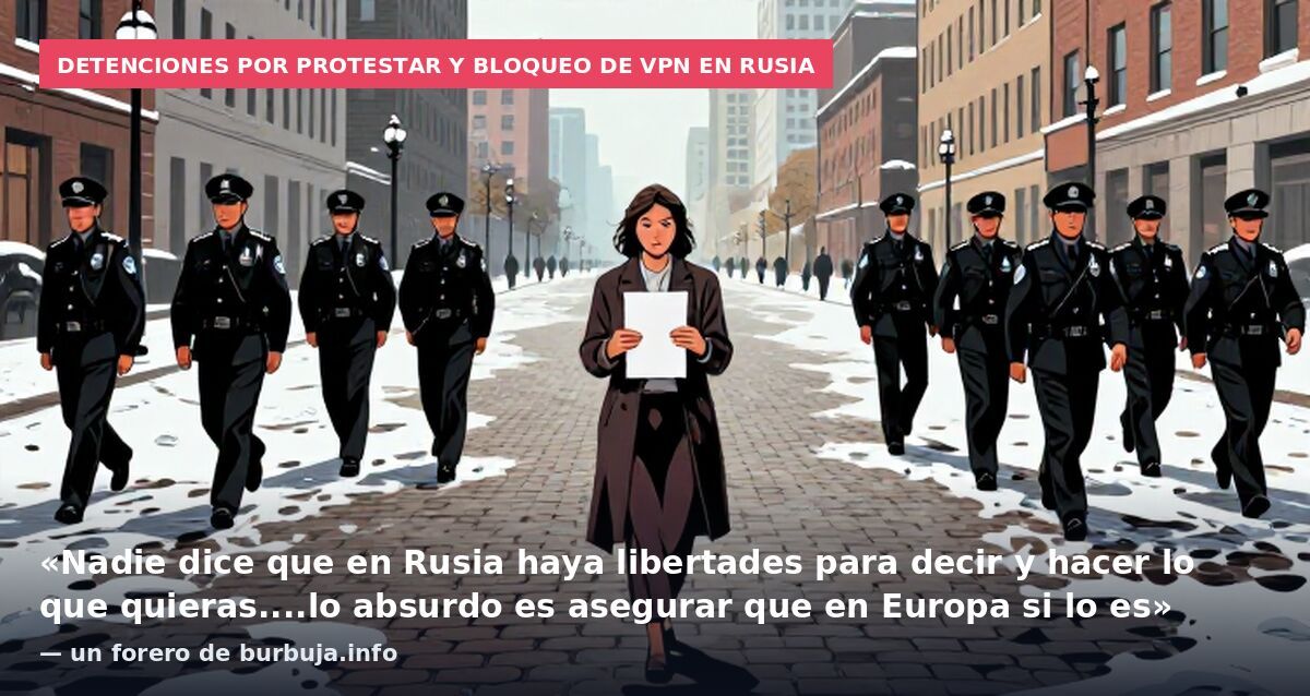 Detenciones por protestar y bloqueo de VPN en Rusia: «Nadie dice que en Rusia haya libertades para decir y hacer lo que quieras....lo absurdo es asegurar que en Europa si lo es» — un forero de burbuja.info