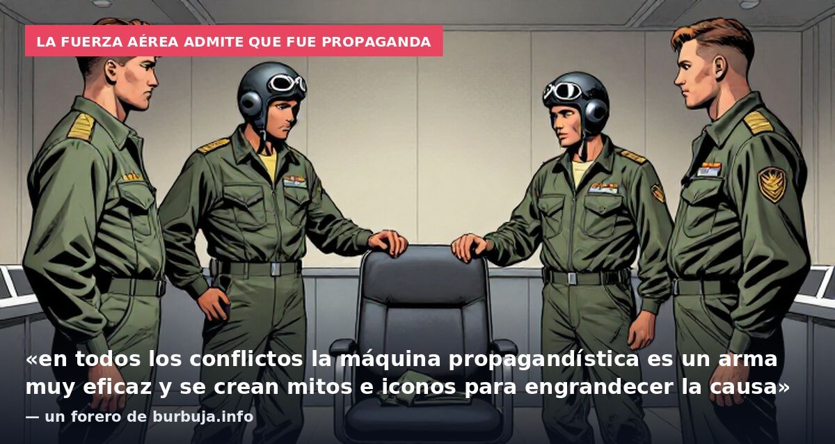 La Fuerza Aérea admite que fue propaganda: «en todos los conflictos la máquina propagandística es un arma muy eficaz y se crean mitos e iconos para engrandecer la causa» — un forero de burbuja.info