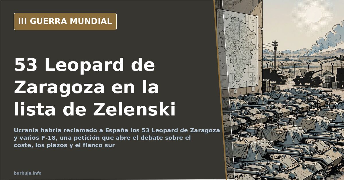 Zelenski pide los 53 Leopard de Zaragoza y varios F-18 a España