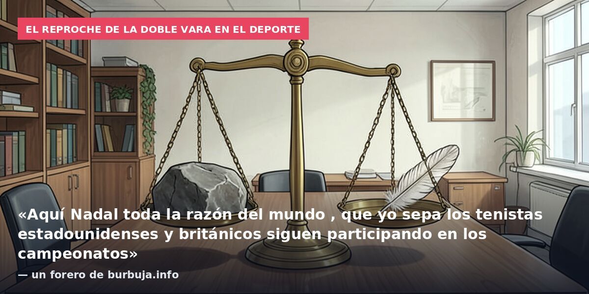 El reproche de la doble vara en el deporte: «Aquí Nadal toda la razón del mundo , que yo sepa los tenistas estadounidenses y británicos siguen participando en los campeonatos» — un forero de burbuja.info