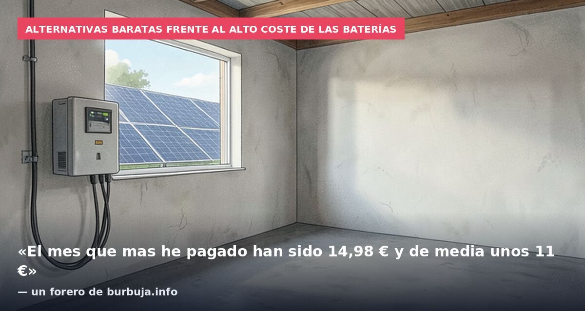 Alternativas baratas frente al alto coste de las baterías: «El mes que mas he pagado han sido 14,98 € y de media unos 11 €» — un forero de burbuja.info