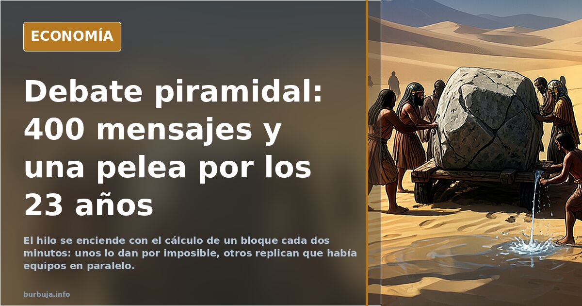 Debate piramidal: 400 mensajes y una pelea por los 23 años