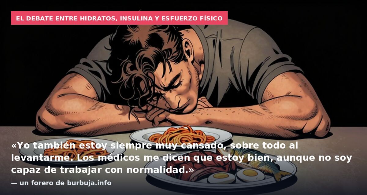 El debate entre hidratos, insulina y esfuerzo físico: «Yo también estoy siempre muy cansado, sobre todo al levantarme. Los médicos me dicen que estoy bien, aunque no soy capaz de trabajar con normalidad.» — un forero de burbuja.info