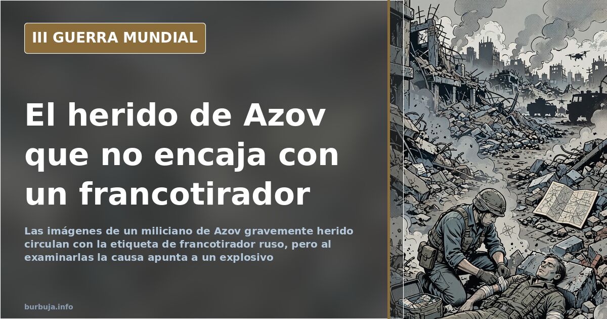 Miliciano herido de Azov en el suelo, con heridas graves visibles en un brazo y una pierna