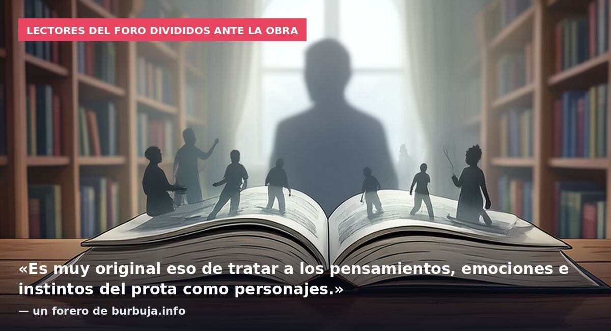 Lectores del foro divididos ante la obra: «Es muy original eso de tratar a los pensamientos, emociones e instintos del prota como personajes.» — un forero de burbuja.info