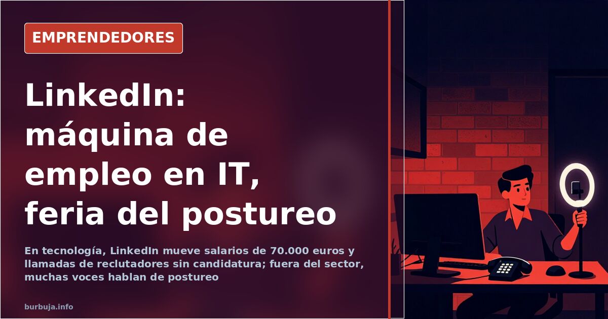 Persona consultando ofertas de empleo tecnológico en el perfil de LinkedIn desde un ordenador