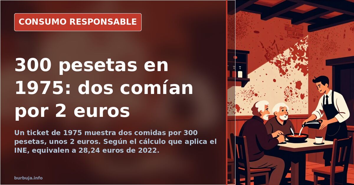 En 1975 dos comían por 2 euros: lo que no cuenta el ticket